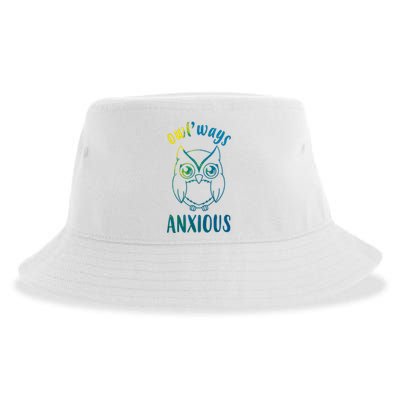 Always Anxious Owl Funny Sustainable Bucket Hat