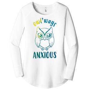 Always Anxious Owl Funny Women's Perfect Tri Tunic Long Sleeve Shirt