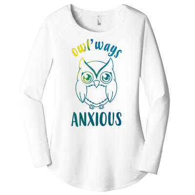 Always Anxious Owl Funny Women's Perfect Tri Tunic Long Sleeve Shirt