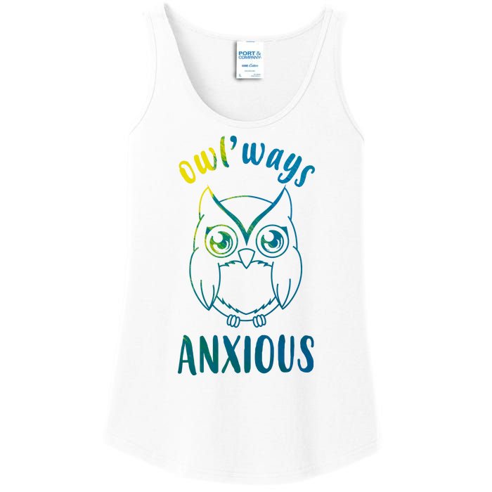 Always Anxious Owl Funny Ladies Essential Tank