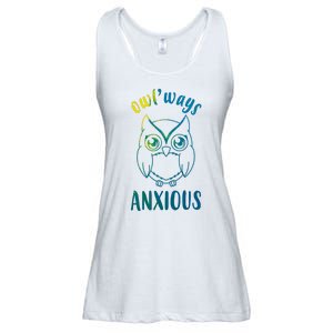 Always Anxious Owl Funny Ladies Essential Flowy Tank