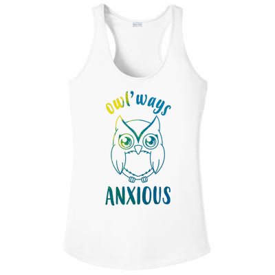 Always Anxious Owl Funny Ladies PosiCharge Competitor Racerback Tank