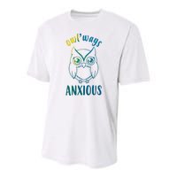 Always Anxious Owl Funny Youth Performance Sprint T-Shirt