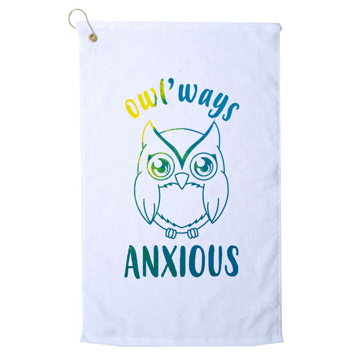Always Anxious Owl Funny Golf Towel