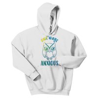 Always Anxious Owl Funny Kids Hoodie