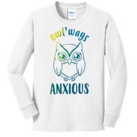 Always Anxious Owl Funny Kids Long Sleeve Shirt