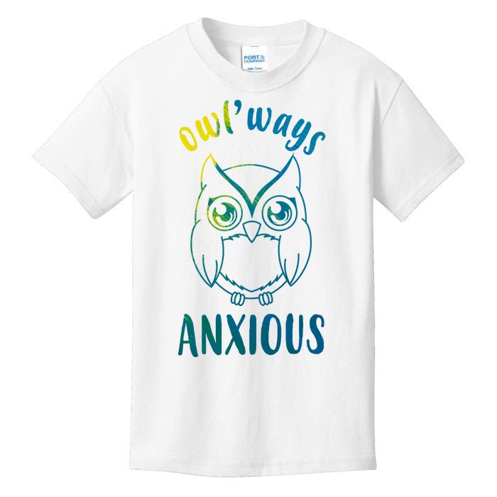 Always Anxious Owl Funny Kids T-Shirt