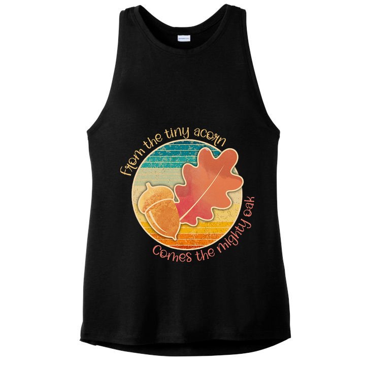 Acorn And Oak Leaf For Nature Lovers Ladies PosiCharge Tri-Blend Wicking Tank