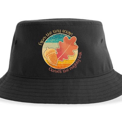 Acorn And Oak Leaf For Nature Lovers Sustainable Bucket Hat