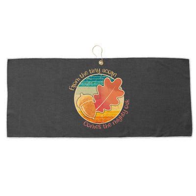 Acorn And Oak Leaf For Nature Lovers Large Microfiber Waffle Golf Towel
