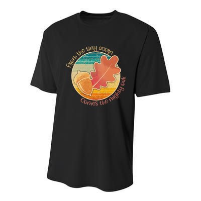 Acorn And Oak Leaf For Nature Lovers Youth Performance Sprint T-Shirt