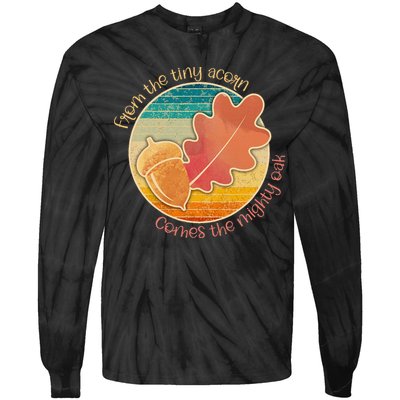 Acorn And Oak Leaf For Nature Lovers Tie-Dye Long Sleeve Shirt