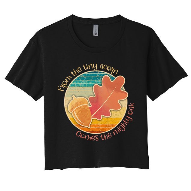 Acorn And Oak Leaf For Nature Lovers Crop Top