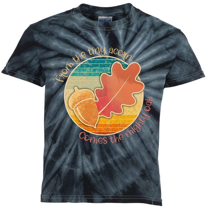 Acorn And Oak Leaf For Nature Lovers Kids Tie-Dye T-Shirt