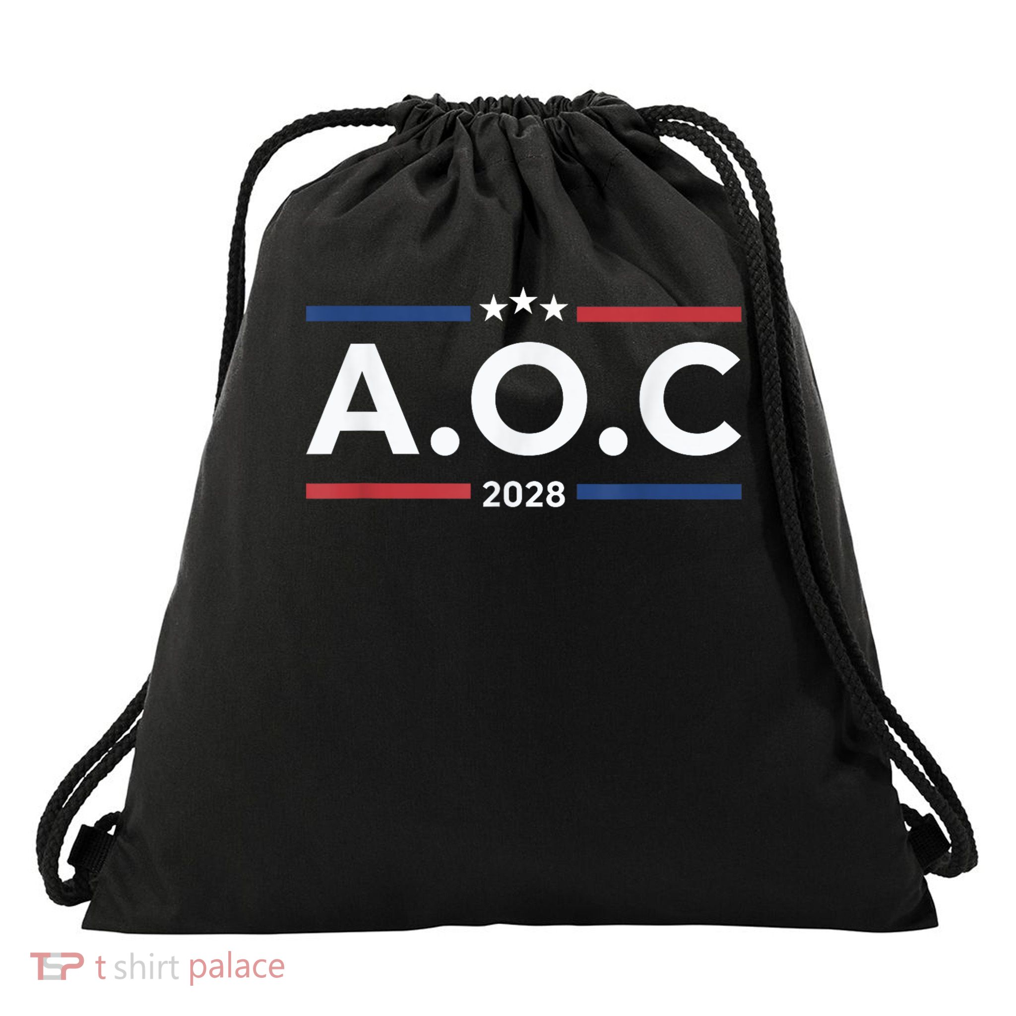 AOC Alexandria Ocasio Cortez 2028 For President Election Drawstring Bag