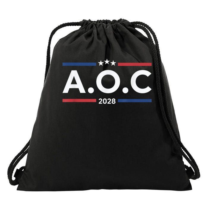 AOC Alexandria Ocasio Cortez 2028 For President Election Drawstring Bag