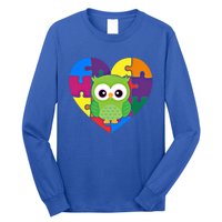 Autism Awareness Owl Heart ValentineS Day Puzzle Piece Gift Long Sleeve Shirt