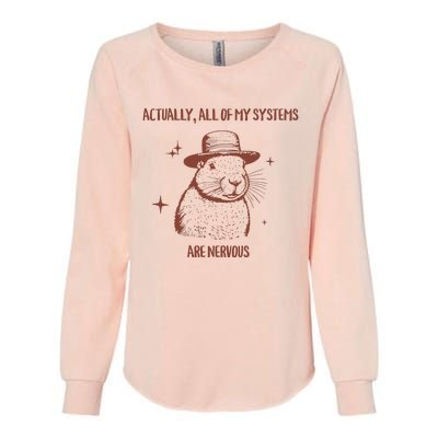 Actually All Of My Systems Are Nervous Womens California Wash Sweatshirt