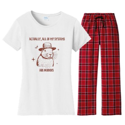 Actually All Of My Systems Are Nervous Women's Flannel Pajama Set