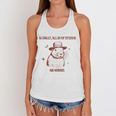 Actually All Of My Systems Are Nervous Women's Knotted Racerback Tank