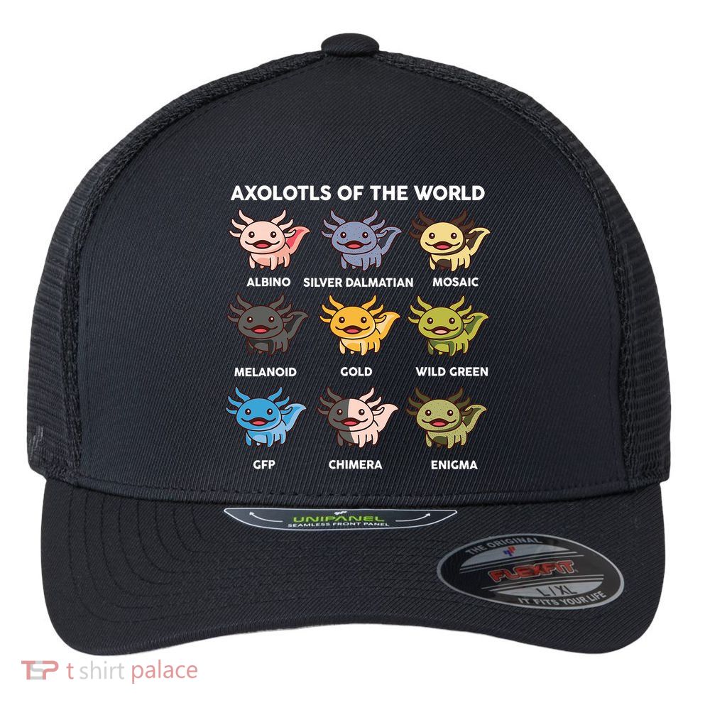 Axolotl-  Axolotl Of World  Flexfit Unipanel Trucker Cap