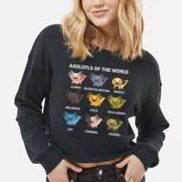 Axolotl-  Axolotl Of World  Cropped Pullover Crew