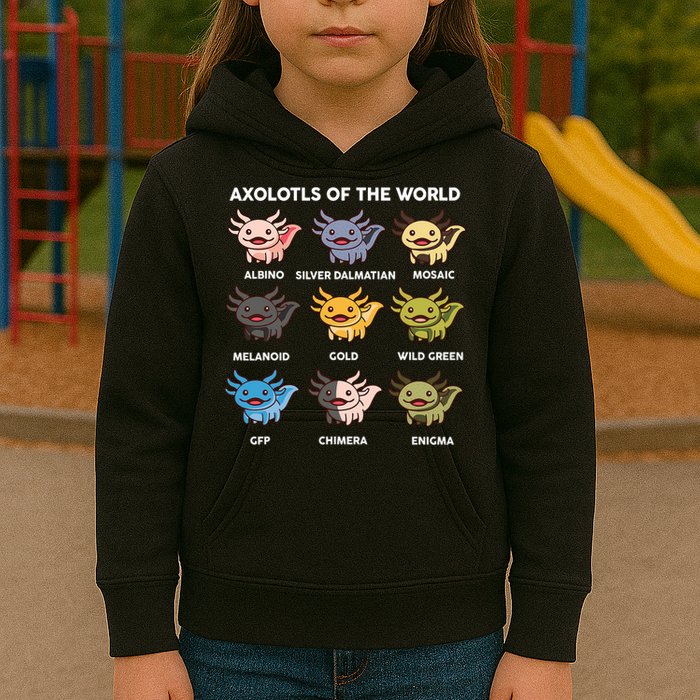 Axolotl-  Axolotl Of World  Kids Hoodie