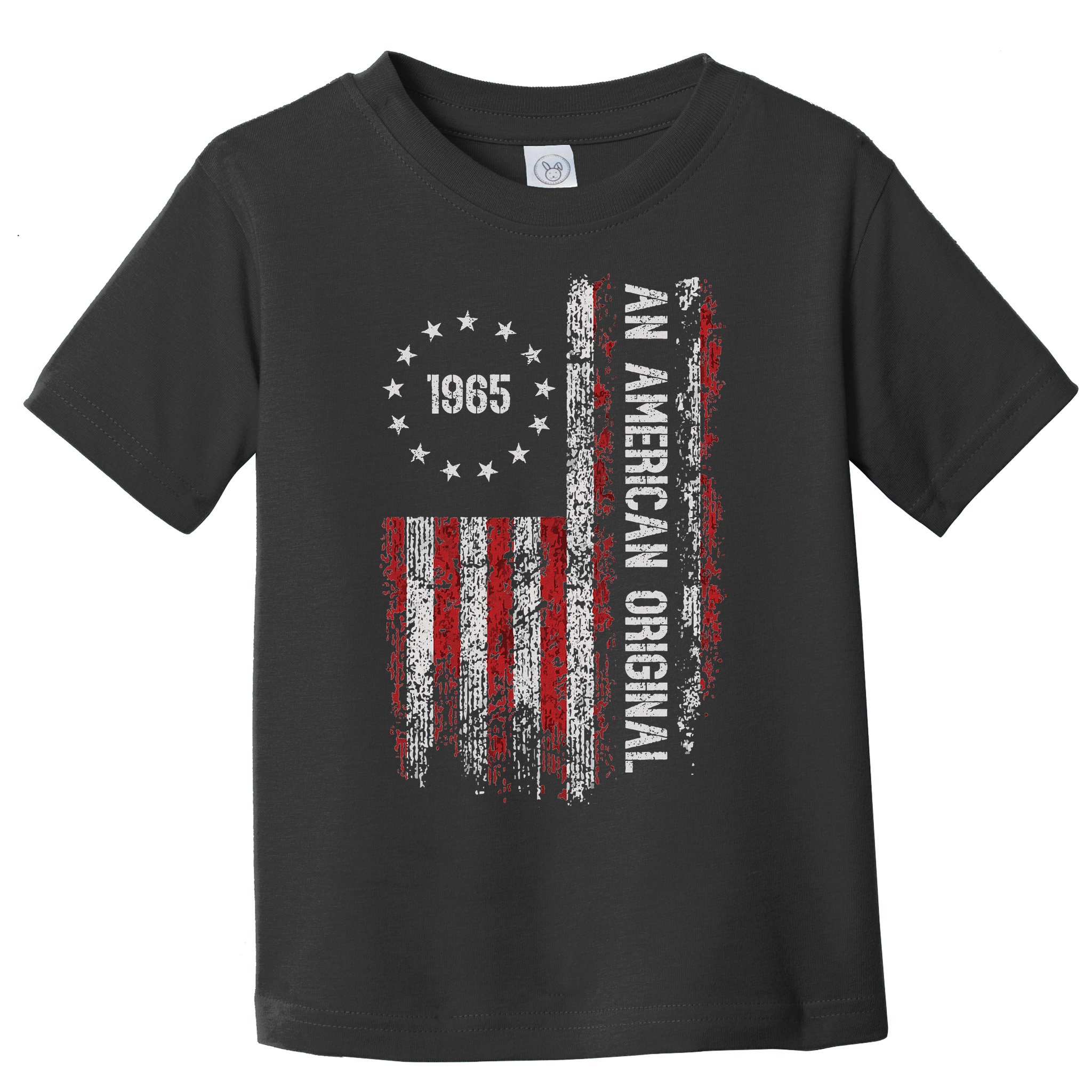 An American Original 1965 Birthday Vintage American Flag Toddler T-Shirt