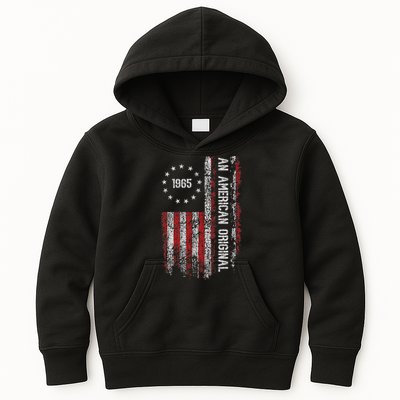 An American Original 1965 Birthday Vintage American Flag Kids Hoodie