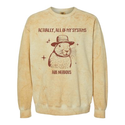 Actually All Of My Systems Are Nervous Colorblast Crewneck Sweatshirt