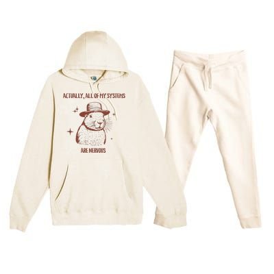 Actually All Of My Systems Are Nervous Premium Hooded Sweatsuit Set