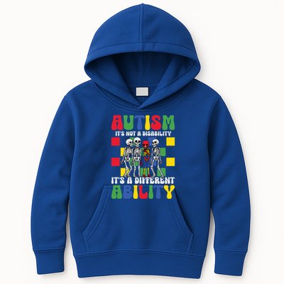 Autism Awareness Ok To Be Different Autistic Skeleton Cute Gift Kids Hoodie