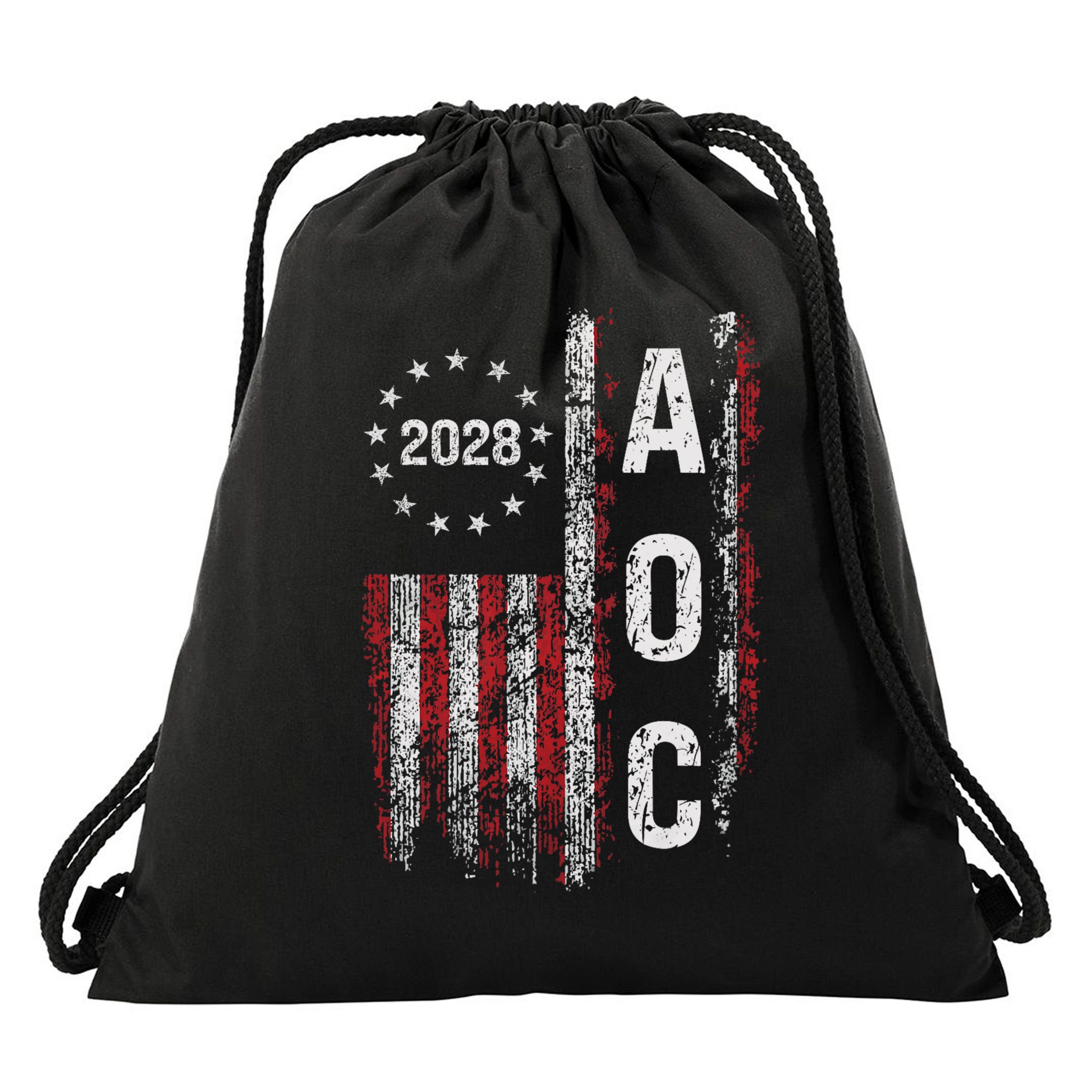 AOC Alexandria Ocasio Cortez 2028 For President Election Drawstring Bag