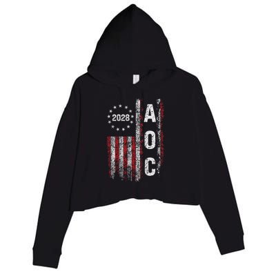 AOC Alexandria Ocasio Cortez 2028 For President Election Crop Fleece Hoodie