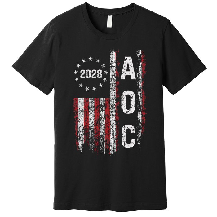 AOC Alexandria Ocasio Cortez 2028 For President Election Premium T-Shirt