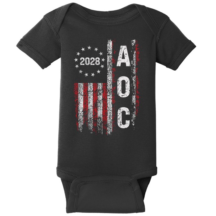AOC Alexandria Ocasio Cortez 2028 For President Election Baby Bodysuit