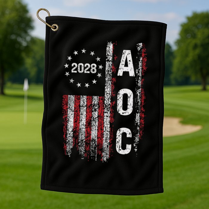 AOC Alexandria Ocasio Cortez 2028 For President Election Golf Towel