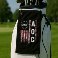 AOC Alexandria Ocasio Cortez 2028 For President Election Golf Towel