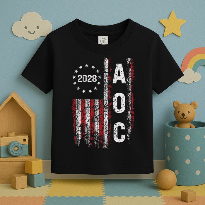 AOC Alexandria Ocasio Cortez 2028 For President Election Toddler T-Shirt