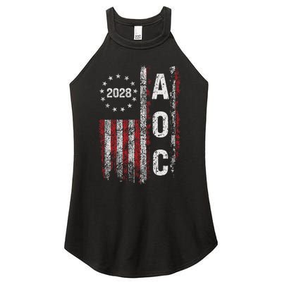 AOC Alexandria Ocasio Cortez 2028 For President Election Women's Perfect Tri Rocker Tank