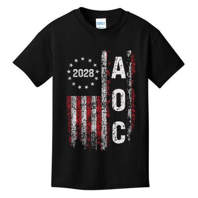 AOC Alexandria Ocasio Cortez 2028 For President Election Kids T-Shirt