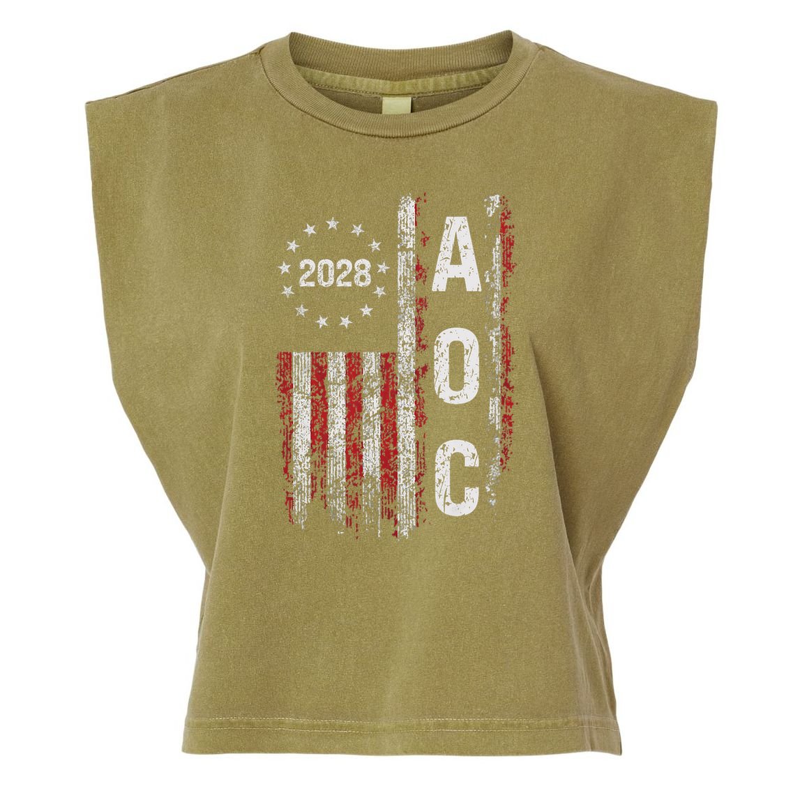 AOC Alexandria Ocasio Cortez 2028 For President Election Garment-Dyed Women's Muscle Tee