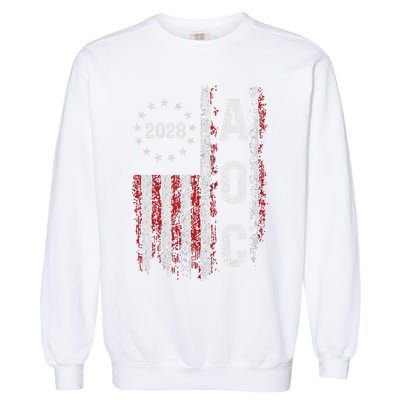 AOC Alexandria Ocasio Cortez 2028 For President Election Garment-Dyed Sweatshirt