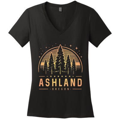Ashland Ashland Oregon Ashland Or Trekking Women's V-Neck T-Shirt