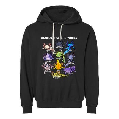 Axolotl Animals Of The World Kawaii Salamander Herpetology Garment-Dyed Fleece Hoodie