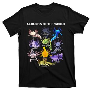 Axolotl Animals Of The World Kawaii Salamander Herpetology T-Shirt