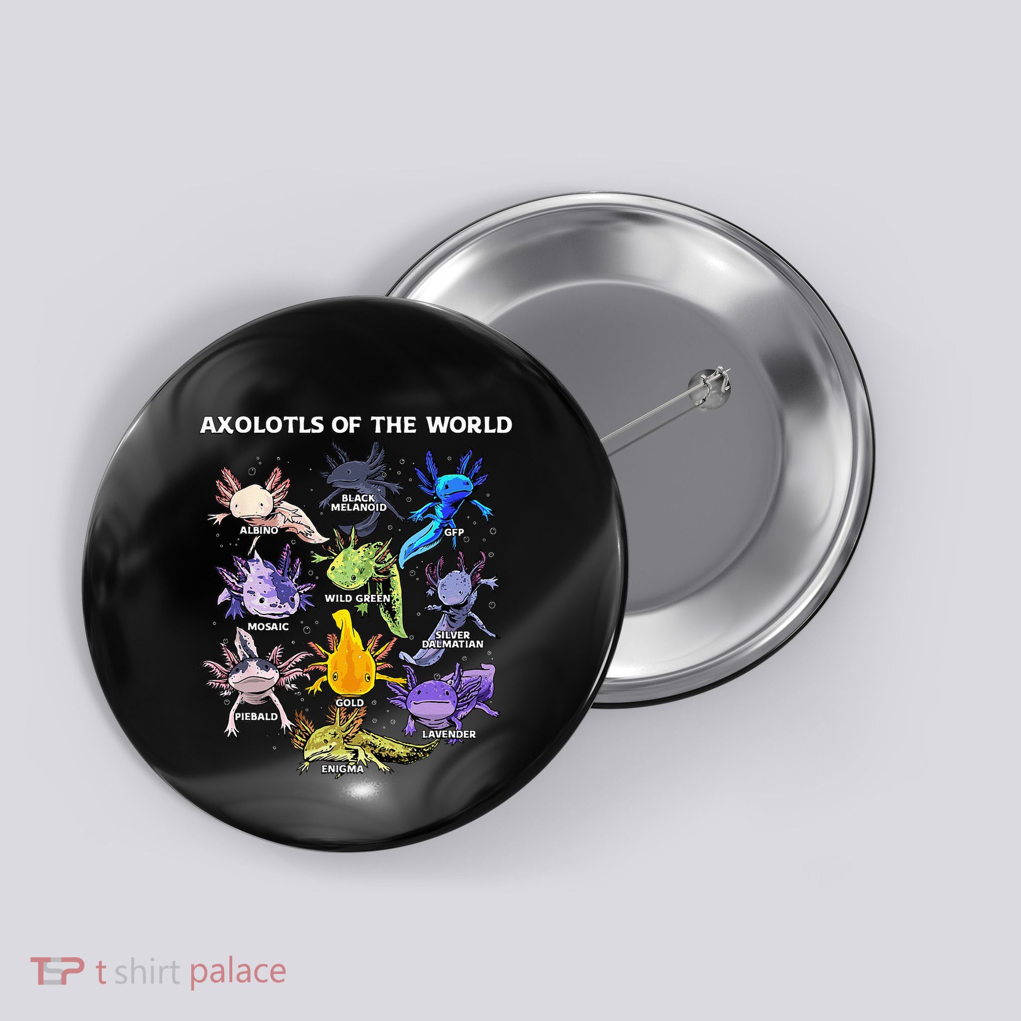 Axolotl Animals Of The World Kawaii Salamander Herpetology Button