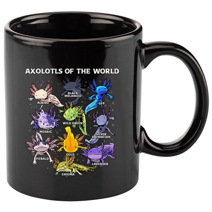 Axolotl Animals Of The World Kawaii Salamander Herpetology 11oz C Handle Ceramic Mug