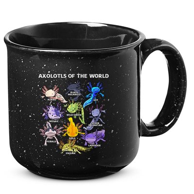 Axolotl Animals Of The World Kawaii Salamander Herpetology 15oz Campfire Ceramic Mug