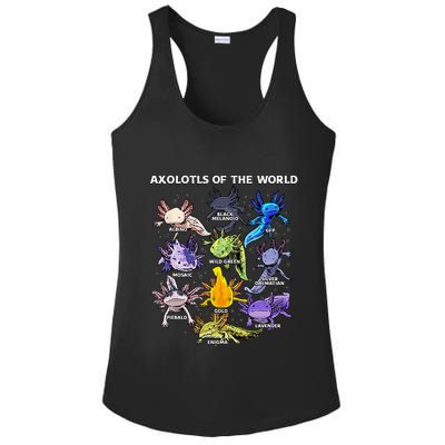 Axolotl Animals Of The World Kawaii Salamander Herpetology Ladies PosiCharge Competitor Racerback Tank